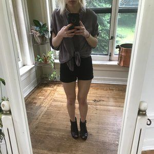 Flowy Mauve Short Sleeve Buttondown